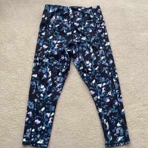 GAIAM Blue and Purple Patterned high waist crop Leggings